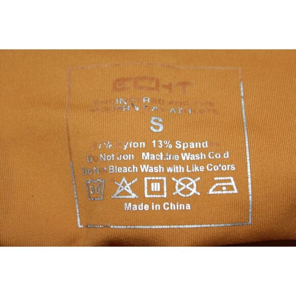 Womens ECHT Yellow Nylon Spandex High Waisted Cropped Scrunch Leggings Size S - Picture 4 of 4